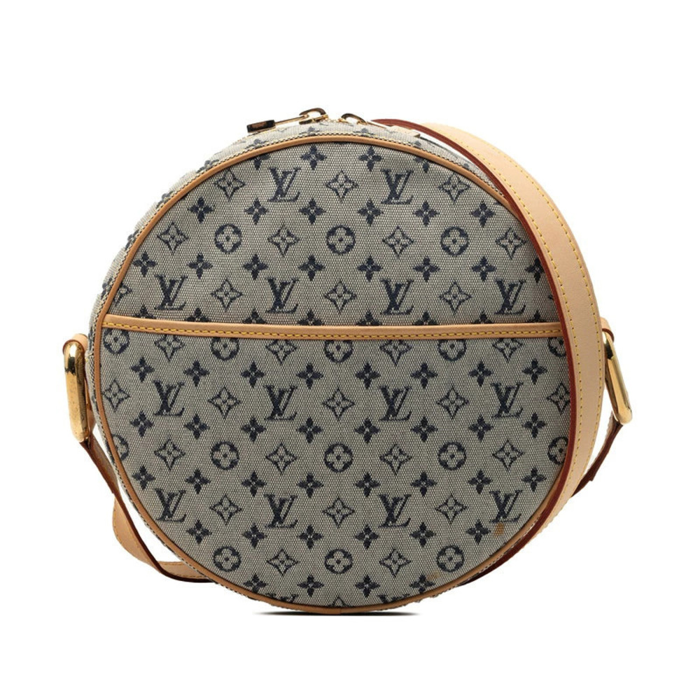 Louis Vuitton Monogram Jeanne Crossbody Bag Navy Blue Gray Canvas Leather